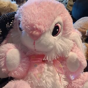 Pink and White Stuffed Bunny Toy